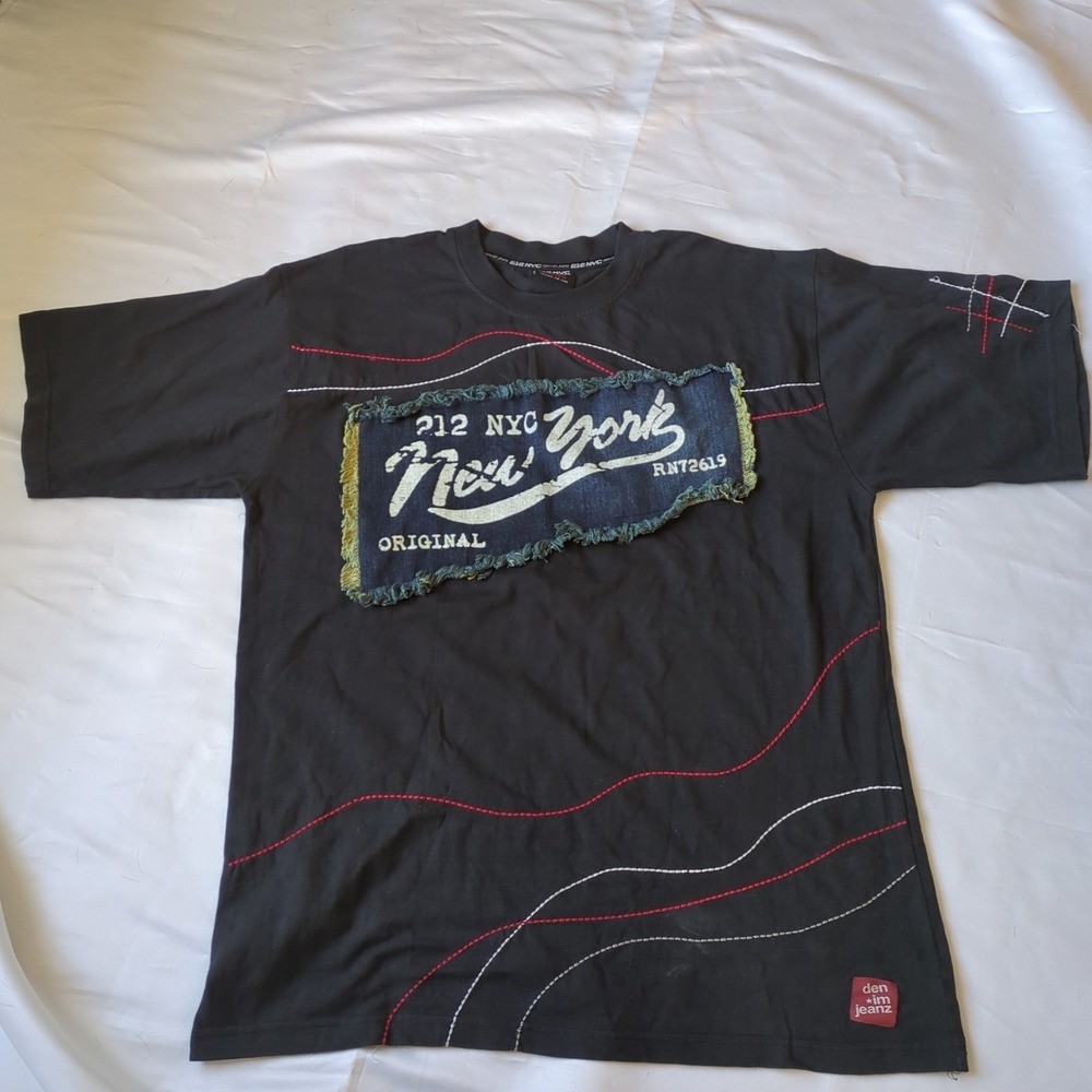 NYC 212 New York City Series Collection Denim Jeanz Den*im Shirt Mens XL Y2K